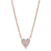 0.05ct 14k Rose Gold Diamond Pave Heart Necklace